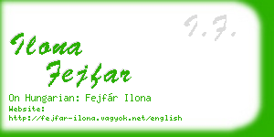 ilona fejfar business card